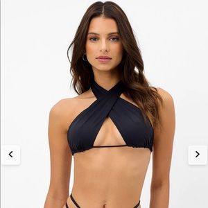 Frankies Bash wrap halter bikini top